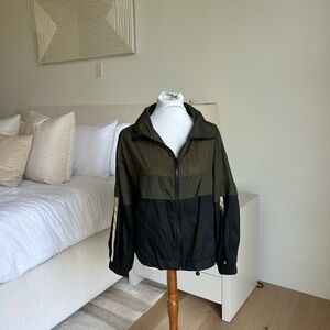 Aqua Black and Green Windbreaker Jacket